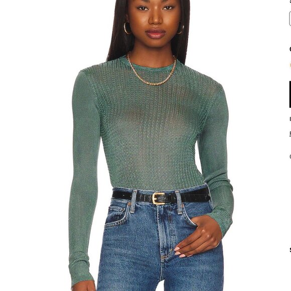 NWT Free People H20 Crew Pullover Small in jaded - Picture 1 of 7
